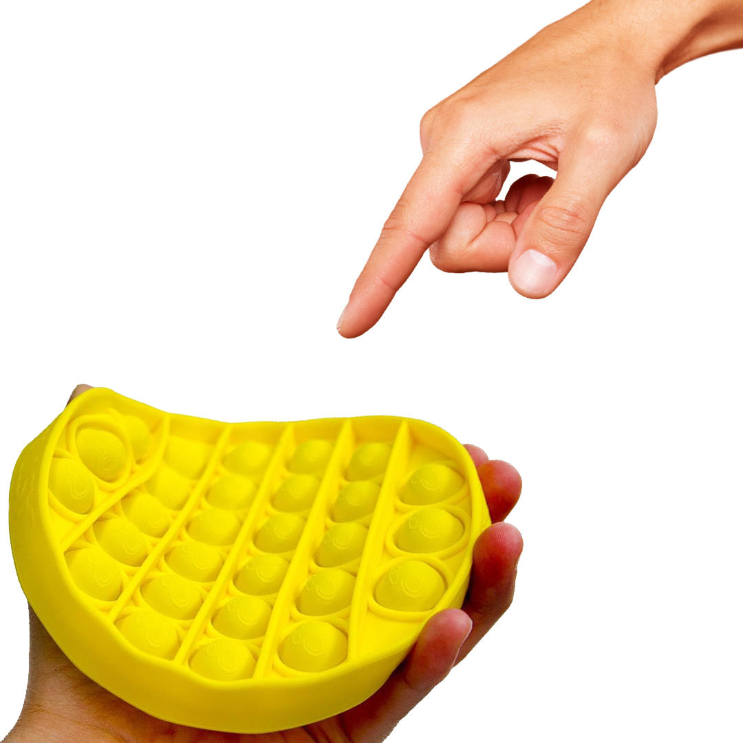 Pop It Fidget Sensorial Silicone Anti Stress Redondo Amarelo.