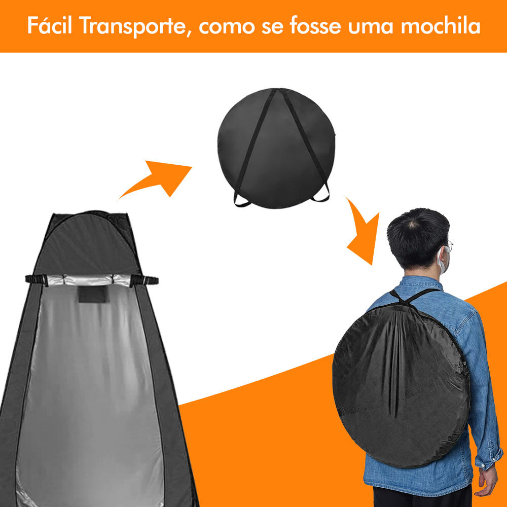 Tenda Pop Up Automatica portatil Banheiro Camping Preta